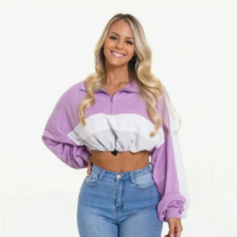 Orchid Oversized Cropped Pullover